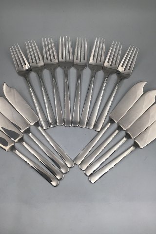 Kay Bojesen Sterling Silver Grand Prix Fish Flatware(16)