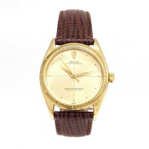 Rolex Oyster Perpetual Ref. 1008. Årgang 1963. 
Leveres nyserviceret med box og certifikat. D: 
34mm