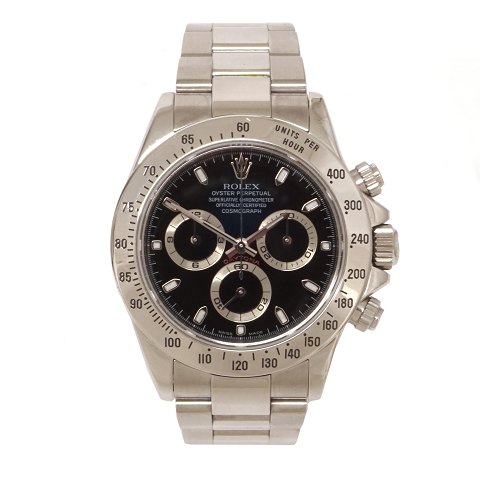 Rolex Daytona Ref. 116520 Jahrgang 2003. Wird mit 
Box und Zertifikat geliefert. Sehr guter Zustand. 
D: 40mm