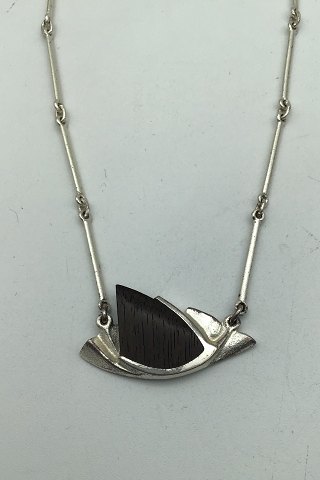 Lapponia Sterling Silver Ebony Necklace Björn Weckström