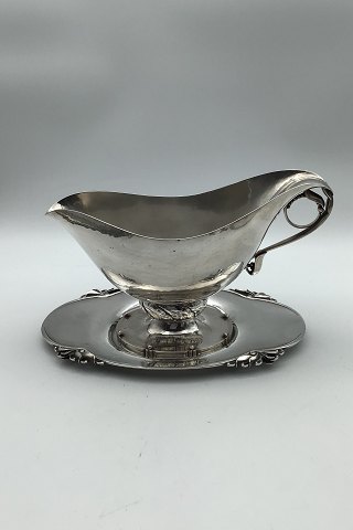 Georg Jensen Sterling Silver Gravy Boat No. 177 and Tray No. 177 B.