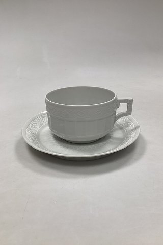 Royal Copenhagen White Fan Teacup with Saucer No. 11554