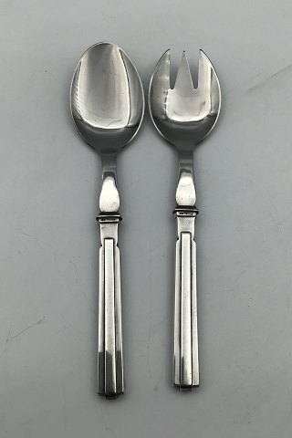 Hans Hansen Arvesolv No 18 Sterling Silver Salad Serving Set