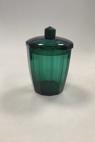 Large Lidded Canister in Green Glass Josef Hofmann Style