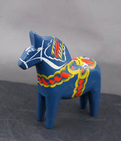 Blue Dala horse from Sweden H 13cms