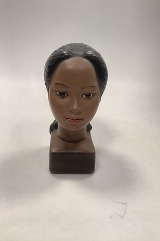 Burma Girl Carlsen, Paul Hauch ( 1921-2006 ) Denmark i painted Gypsum Bust