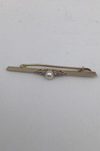 David Andersen 14K Gold Brooch with Pearl