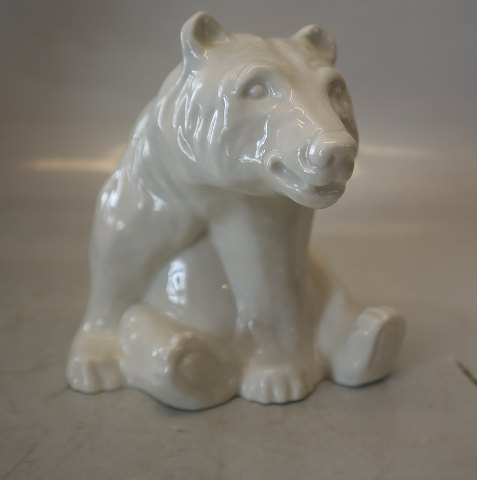 Lyngby Porcelain Sitting Polar bear  Old Stamp  12 x 14 cm