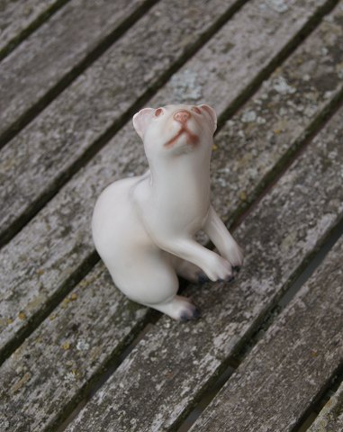 Dahl Jensen porcelain from Denmark, Figurine No 1330 Ferret with a chip behind the right ear