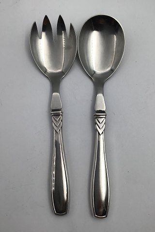 Horsens Silwersmithy Silver / Steel Rex Salad Serving Set