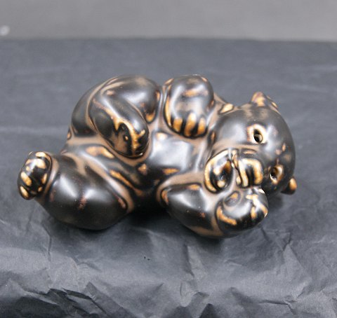 Royal Copenhagen stoneware figurines, small, lying brown bears Nos 21432