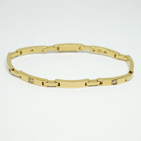 Carl Antonsen; Bracelet in 14k gold with diamonds