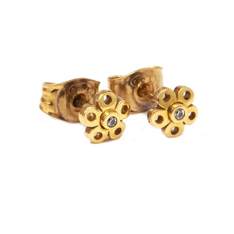 Paar Ole Lynggaard 18kt Gold Ohrringe. D: 6mm