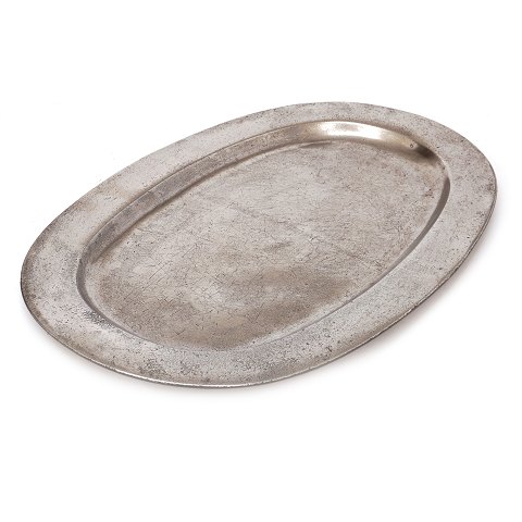 Large pewter plate by Ephraim Benjamin Reisz, 
Copenhagen, 1780-1827. Size: 58x38cm