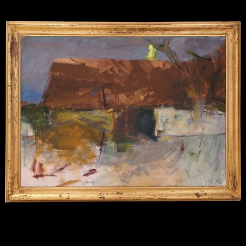 Oluf Høst, 1884-1966, oil on canvas. Bognemark 
with moon. Signed and dated 1952. Visible size: 
60x80cm. With frame: 71x91cm