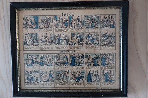 Antique comics in a frame
Snow white and Cinderella
Nr. 1008, numbered
New Ruppin
Gustav Kühn
39cm x 47cm
In a good condition