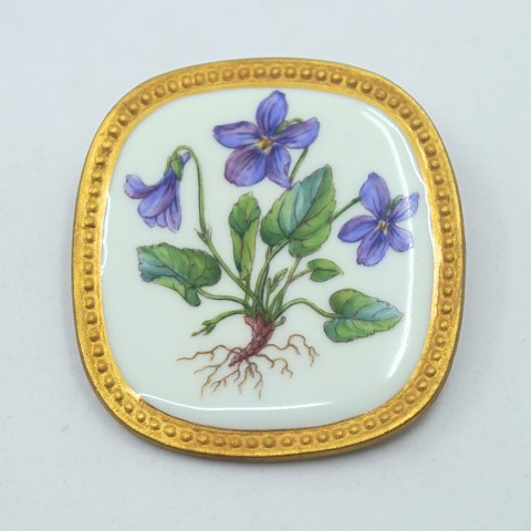 A. Michelsen and Royal Copenhagen; A Flora Danica brooch/pendant, sterling 
silver & porcelain A. Michelsen and Royal Copenhagen; A Flora Danica brooch/pendant, sterling 
silver & porcelain