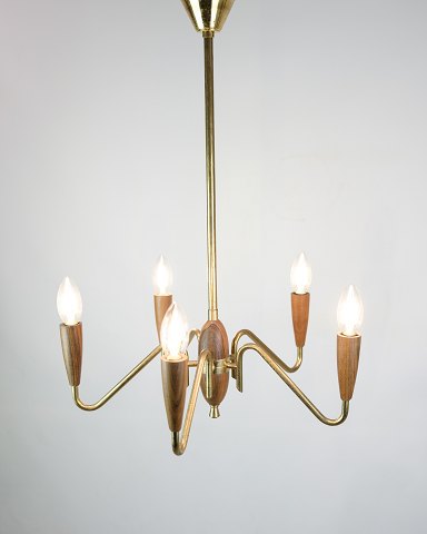 Chandelier - Teak and Brass - Danish Design - 1960
Great condition
