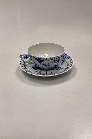 Royal Copenhagen Blue Fluted Half Lace Tea Cup and Saucer No. 525