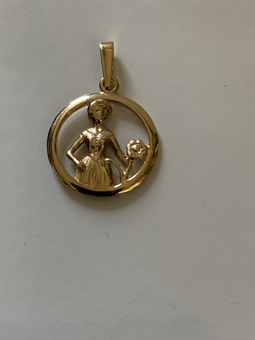 Pendant Virgo Zodiac in 14 carat Gold
Stamped 585 HS