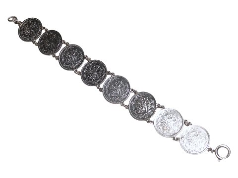Armbånd i form af otte tyske sølvmønter 1/2 mark fra 1907-1918