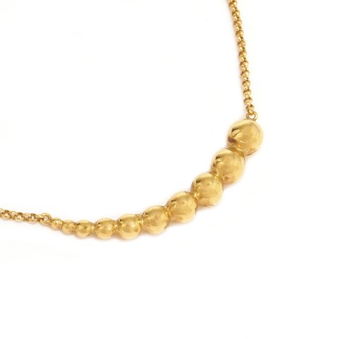 Georg Jensen Moonlight Grapes 18kt gold necklace. 
L: 44cm. Grapes: 3,3cm