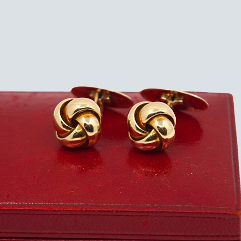 Bernhard Hertz; Par knude manchetknapper af 14 kt. guld