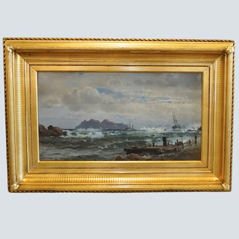 C. F. Sørensen; Marine painting, Mandal Norway, 1873