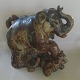 Royal 
Copenhagen 
Stoneware 20165 
RC Elephant and 
Tiger 36 x 40 
cm Knud Kyhn 
March 1928. In 
nice ...