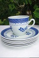 Aluminia / 
Royal 
Copenhagen 
faience, 
Tranquebar 
blue. RC Kaffee 
cups & saucers 
nr. 11 /992. 
...