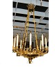 French 
chandelier with 
candles in 
empirestil.
bronce are 
gilded and 
patinated base.
Diameter: 65 
...