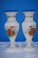 Pair hand 
painted vases, 
opal glass 
decorated with 
flowers in 
beautiful 
colors. Height 
24cm. ...