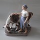 Dahl Jensen 
1262 Girl with 
Cow (LJ) 20 cm 
Marked with the 
Royal Crown and 
DJ Copenhagen. 
In nice ...