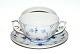 Royal 
Copenhagen Blue 
Fluted Plain, 
Bouillionkop
 Cup, saucer 
and lid
 Dek. No. 1 / 
...