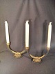 Pair Two armed 
bronze 
candlesticks.
