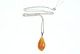 Silver Necklace 
with Amber 
Pendant
 Stamped: DH 
925 S
 Length 60 cm.
 Beautiful & 
well ...