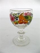 Enamel painted wine glass sold