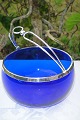 Blue glass, 
Sugar bowl with 
silver 830s. 
height 6,2 cm. 
Diameter 10,3 
cm. From Svend 
Toksvær, ...
