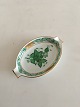 Herend Ungarsk 
Chinese Bouquet 
Green Spoon 
holder dish. 
Measures 9cm 
and is in good 
condition.