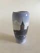Royal 
Copenhagen Art 
Nouveau Vase 
No. 3367. Motif 
of the Goose 
Tower in 
Vordingborg. 
Measures 17 ...
