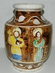 Vase of pottery with religious motif by Anders Høy