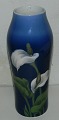 Blue Royal Copenhagen vase with floral decoration from the Art Nouveau period