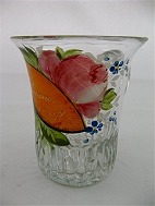 Rose painted glass sold