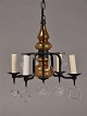 Erik Höglund, chandelier, iron, hung with glass plaques & 4 arms for 
electricity.
