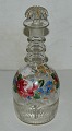 Flowers Painted decanter in glass from 19th. century