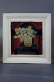 Interesting painting, 1920s. Unsigned. White flowers in a vase.