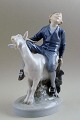 Royal Copenhagen figurine Hans Clodhopper, Boy on Goat # 1228.