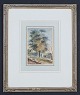 Watercolor on 
paper. 
Unsigned. 
Landscape. 19 
c. 12x17 cm. In 
good condition. 
The frame is 3 
cm. ...
