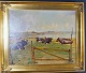 Gunnar Bundgaard (born Aalborg 1920, died 2005): Cows on the field. Signed : G. 
Bundgaard. Oil on canvas.