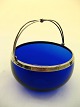 Blue sugar bowl 
with 830 silver 
mount  # 190753
